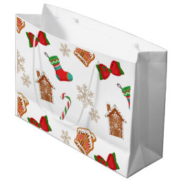 Bolsa De Regalo Grande Pan de jengibre de Navidad