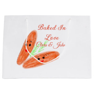 Bolsa De Regalo Grande pan naranja pareja emoji horneado con amor agregar