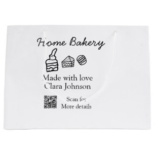 Bolsa De Regalo Grande panadería casera añade el nombre de tu texto perso