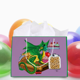 Bolsa De Regalo Grande Panadería de Dragón Chef de Repostería Verde Acoge