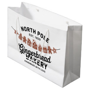 Bolsa De Regalo Grande Panadería de pan de jengibre del Polo Norte Retro