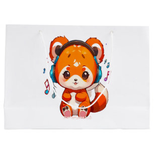 Bolsa De Regalo Grande Panda escuchando música Kpop