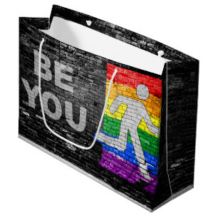 Bolsa De Regalo Grande Panel de colores del orgullo arcoíris urbano de Sl