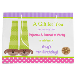 Bolsa De Regalo Grande Pantuflas de perro pijamas y crepes Fiesta de cump