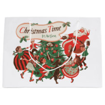 Papá Noel de Navidad y niños bailando