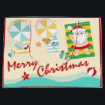 Bolsa De Regalo Grande Papá Noel en la playa Feliz Navidad<br><div class="desc">Santa de la playa Bolsa de Regalos de Navidad de Feliz Navidad -</div>