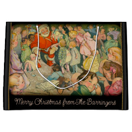 Bolsa De Regalo Grande Papá Noel llegó a vacaciones de Navidades