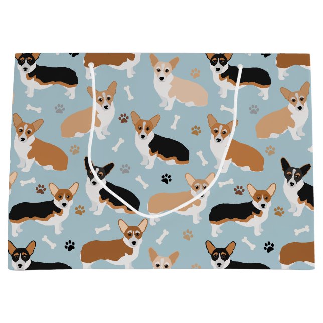 Bolsa De Regalo Grande Papas y huesos de perro de Corgi (Anverso)