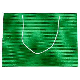 Bolsa De Regalo Grande Papel de aluminio con rayas verdes