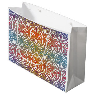 Bolsa De Regalo Grande Papel de fondo de pantalla de contorno de damasco 