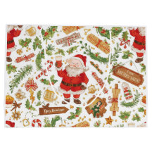 Papel de Regalo de Navidad Británico Santa Claus