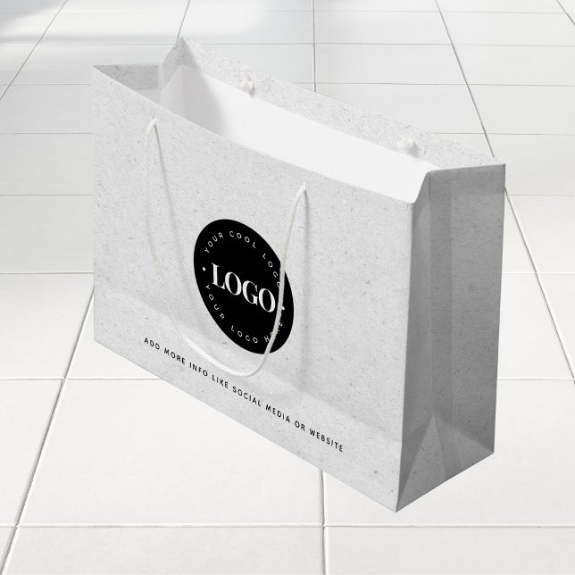 Bolsa De Regalo Grande Papel Kraft Gris L Logo Redondo Personalizado Nego (Subido por el creador)