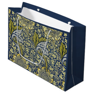 Bolsa De Regalo Grande Papel pintado floral William Morris Kennet Azul Do