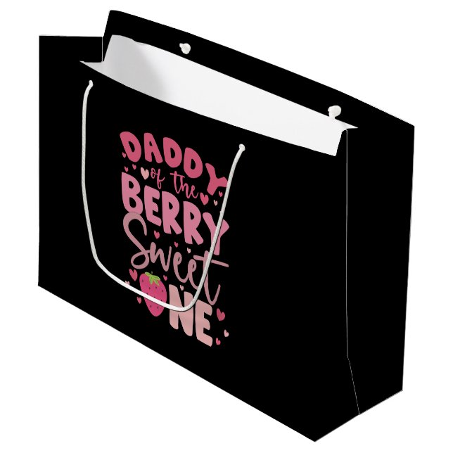Bolsa De Regalo Grande Papi Del Berry Sweet One Strawberry Birthday (Angulo Anverso)