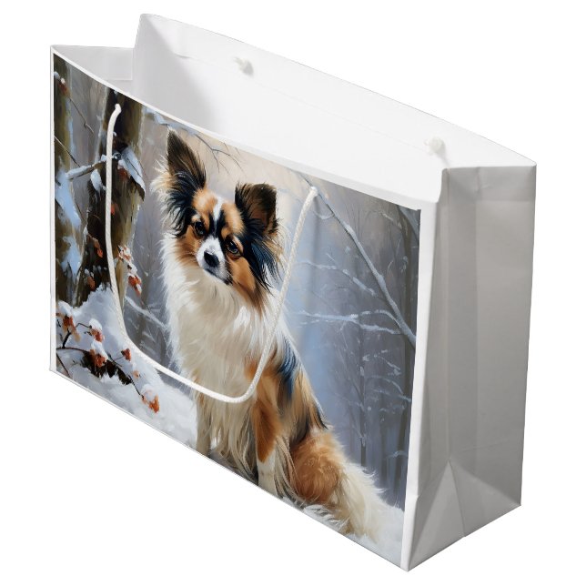 Bolsa De Regalo Grande Papillon Deja que nieve Navidad (Angulo Anverso)