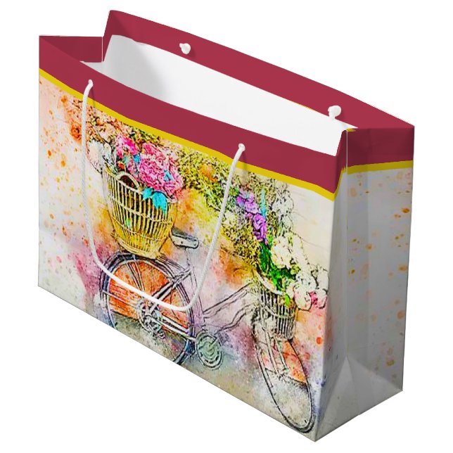 Bolsa de regalo grande para bicicletas y flores (Angulo Anverso)