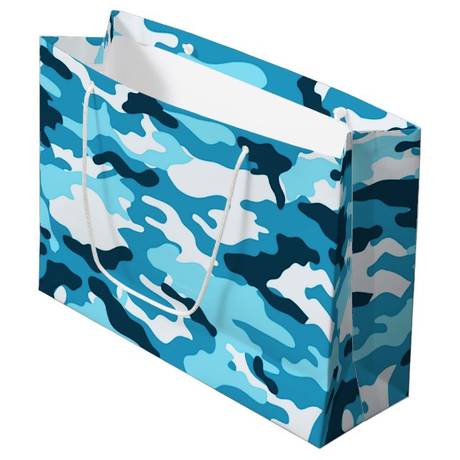 Bolsa de regalo grande para camuflaje azul (Angulo Anverso)