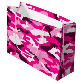 Bolsa de regalo grande para camuflaje rosa
