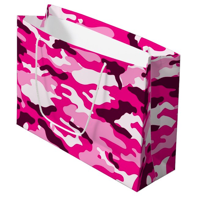Bolsa de regalo grande para camuflaje rosa (Angulo Anverso)