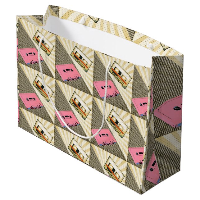 Bolsa de regalo grande para cassettes de arte pop  (Angulo reverso)