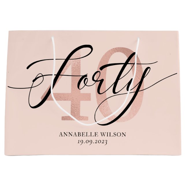 Bolsa de regalo grande para el cuarto cumpleaños d (Anverso)