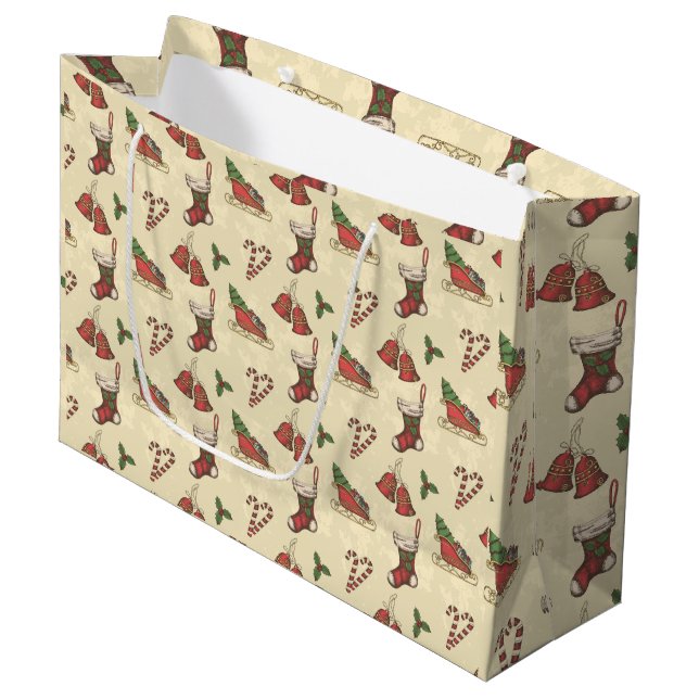 Bolsa de regalo grande para elementos de Navidad a (Angulo Anverso)