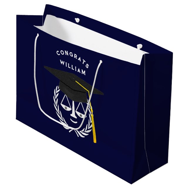 Bolsa de regalo grande para graduados de derecho (Angulo Anverso)