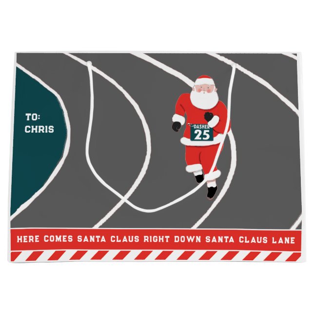 Bolsa de regalo grande para Navidades de pista y c (Anverso)