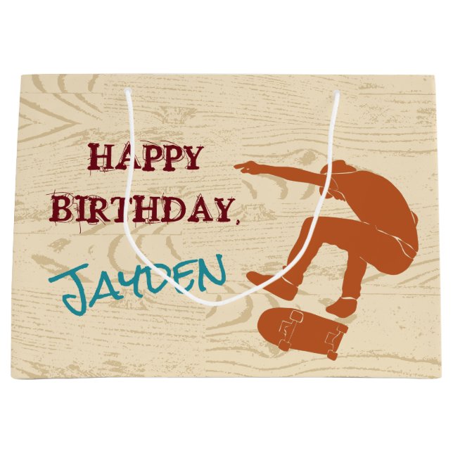 Bolsa De Regalo Grande Para Skateboarders Personalizado de gráficos de Sk (Anverso)