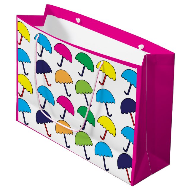 Bolsa De Regalo Grande Paraguas coloridos (Angulo Anverso)