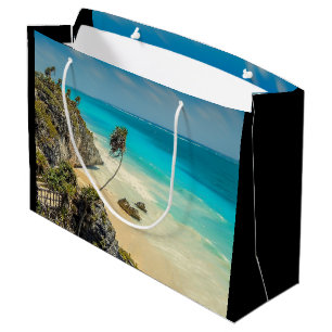 Bolsa De Regalo Grande Paraíso de playa tropical con palmeras