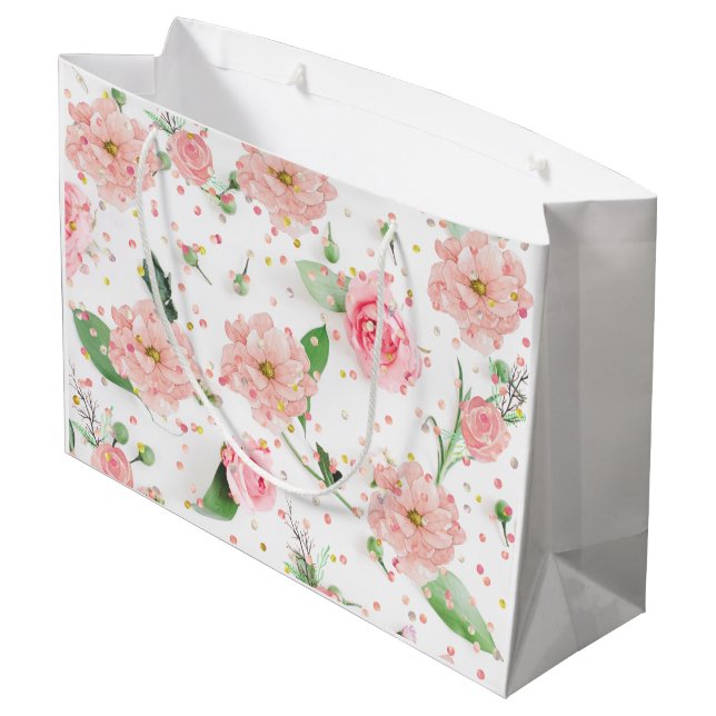 Bolsa De Regalo Grande Paraíso rosa rosa (Angulo reverso)