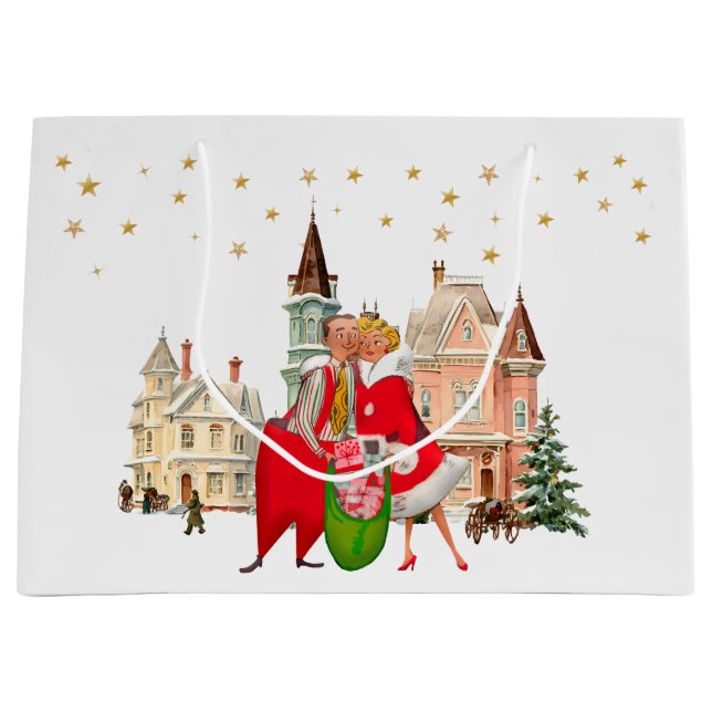 Bolsa De Regalo Grande Pareja de época de 1950 (Anverso)