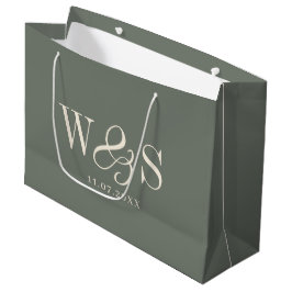 Bolsa De Regalo Grande Parejas de novios iniciales Elegante Sabio
