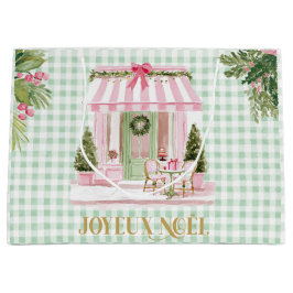 Bolsa De Regalo Grande Paris Café & Green Gingham Joyeux Noël