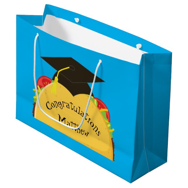 Bolsa De Regalo Grande Partido de Graduación Taco Fiesta Mexicano (Angulo Anverso)