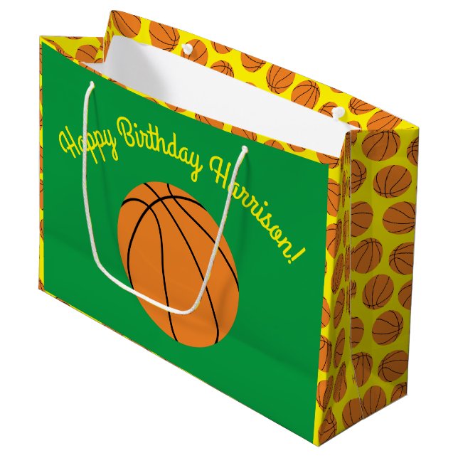 Bolsa De Regalo Grande Partido de los Años Deportivos de Baloncesto (Angulo Anverso)