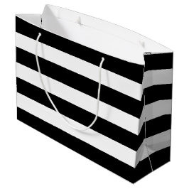 Bolsa De Regalo Grande Partido de matrimonio moderno a rayas blancas negr