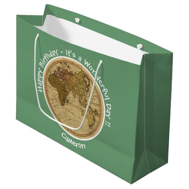 Bolsa De Regalo Grande Partido Temático del Mapa del Hemisferio Oriental  (Angulo Anverso)