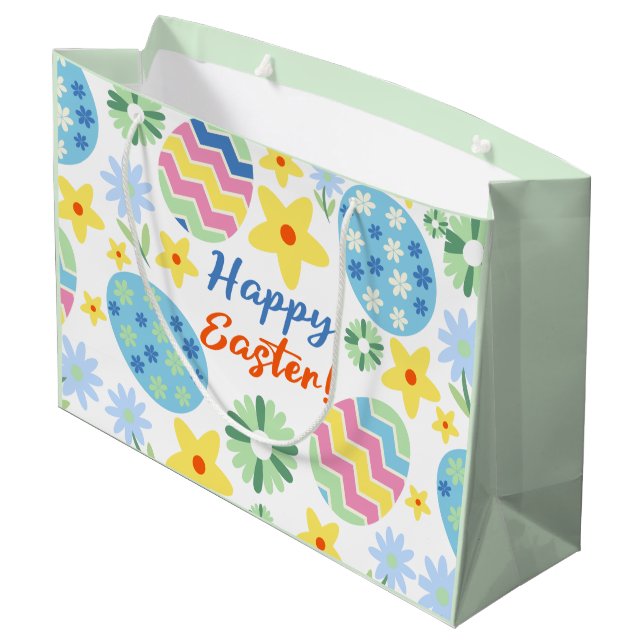 Bolsa De Regalo Grande Pascua floral (Angulo reverso)