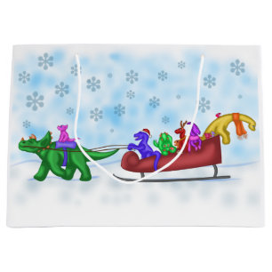 Bolsa De Regalo Grande Paseo del trineo del dinosaurio