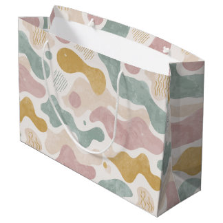 Bolsa De Regalo Grande Pastel Abstract Organic Shapes Pattern 