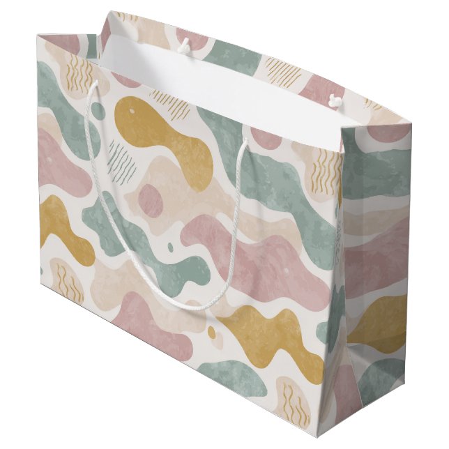 Bolsa De Regalo Grande Pastel Abstract Organic Shapes Pattern  (Angulo reverso)