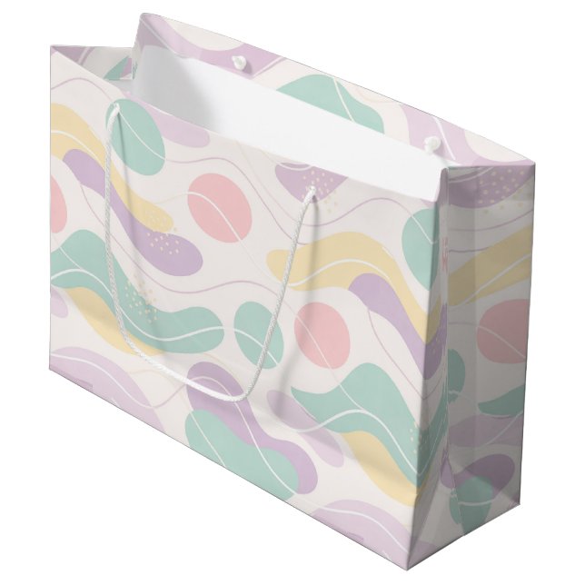 Bolsa De Regalo Grande Pastel Abstract Seamless Pattern Waves and Circles (Angulo Anverso)