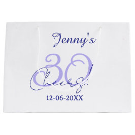 Bolsa De Regalo Grande Pastel cheers 30th birthday purple elegant name da