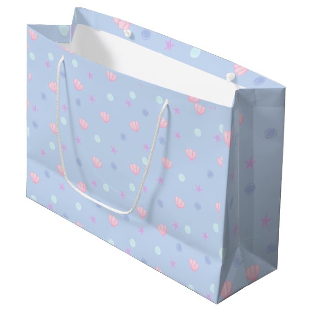 Bolsa De Regalo Grande Pastel de conchas marinas y perlas en peligro (Angulo Anverso)
