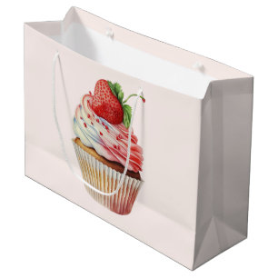 Bolsa De Regalo Grande Pastel de fresa postre dulce
