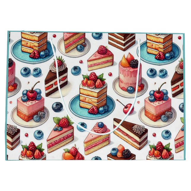 Bolsa De Regalo Grande Pastel en la cara (Reverso)