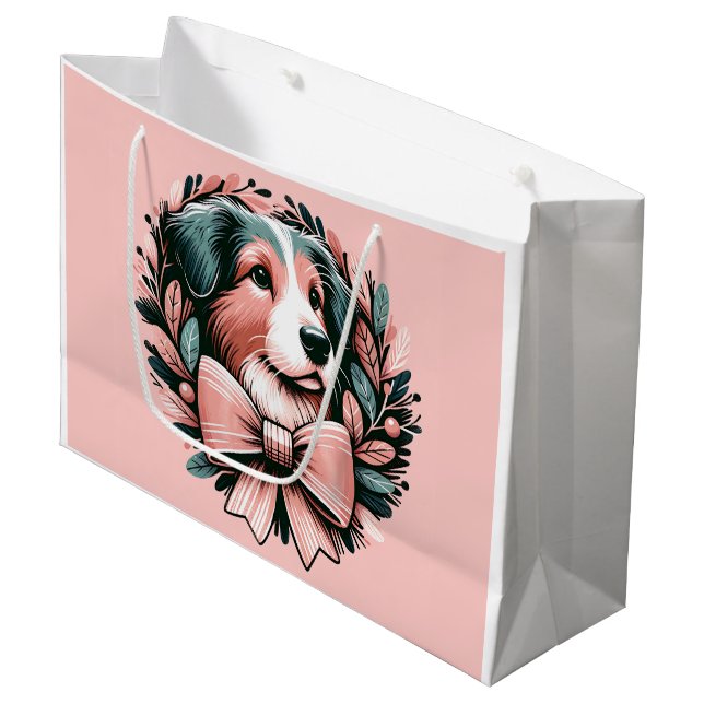 Bolsa De Regalo Grande Pastel Navidades Pastel Pastor Wreath de Australia (Angulo Anverso)