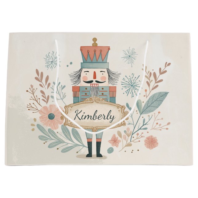 Bolsa De Regalo Grande Pastel Personalizado Cascanueces Navidad (Anverso)